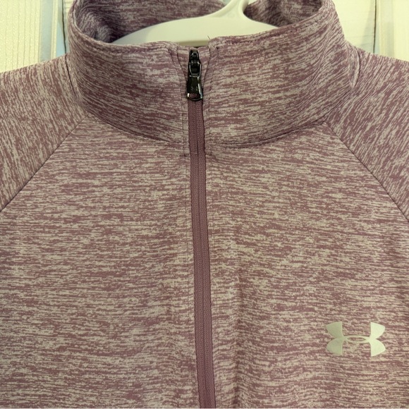 Under Armour Heathered Purple Half-Zip Long-Sleeve Heat Gear Top. Like New! - Picture 3 of 6